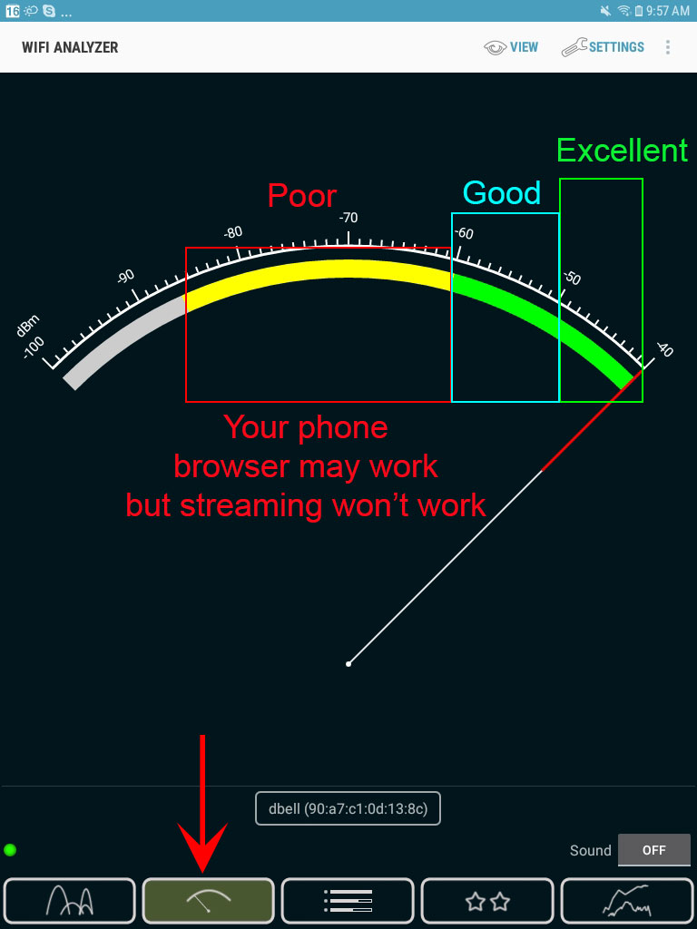 measure wifi signal strength ios